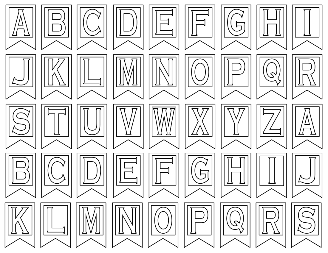 Clipart Letters For Banners Intended For Letter Templates For Banners