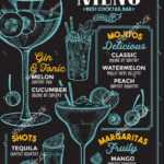Cocktail Bar Menu Vector Drinks Flyer | Royalty Free Stock Image Regarding Cocktail Menu Template Word Free