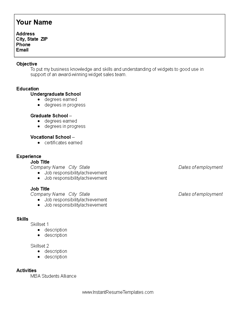 College Student Resume | Templates At Allbusinesstemplates With Regard To College Student Resume Template Microsoft Word