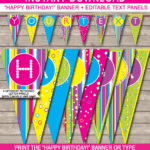 Colorful Banner Template Inside Diy Birthday Banner Template