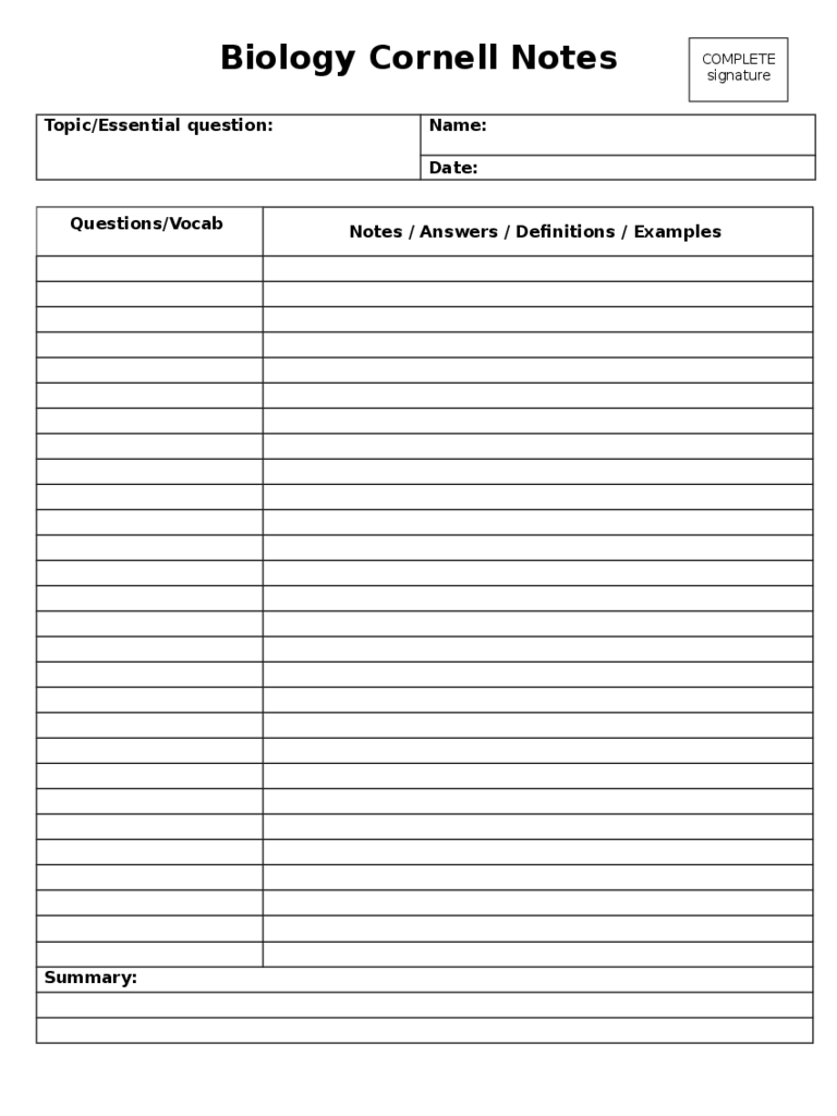 Cornell Notes Template – 8 Free Templates In Pdf, Word With Regard To Cornell Note Template Word