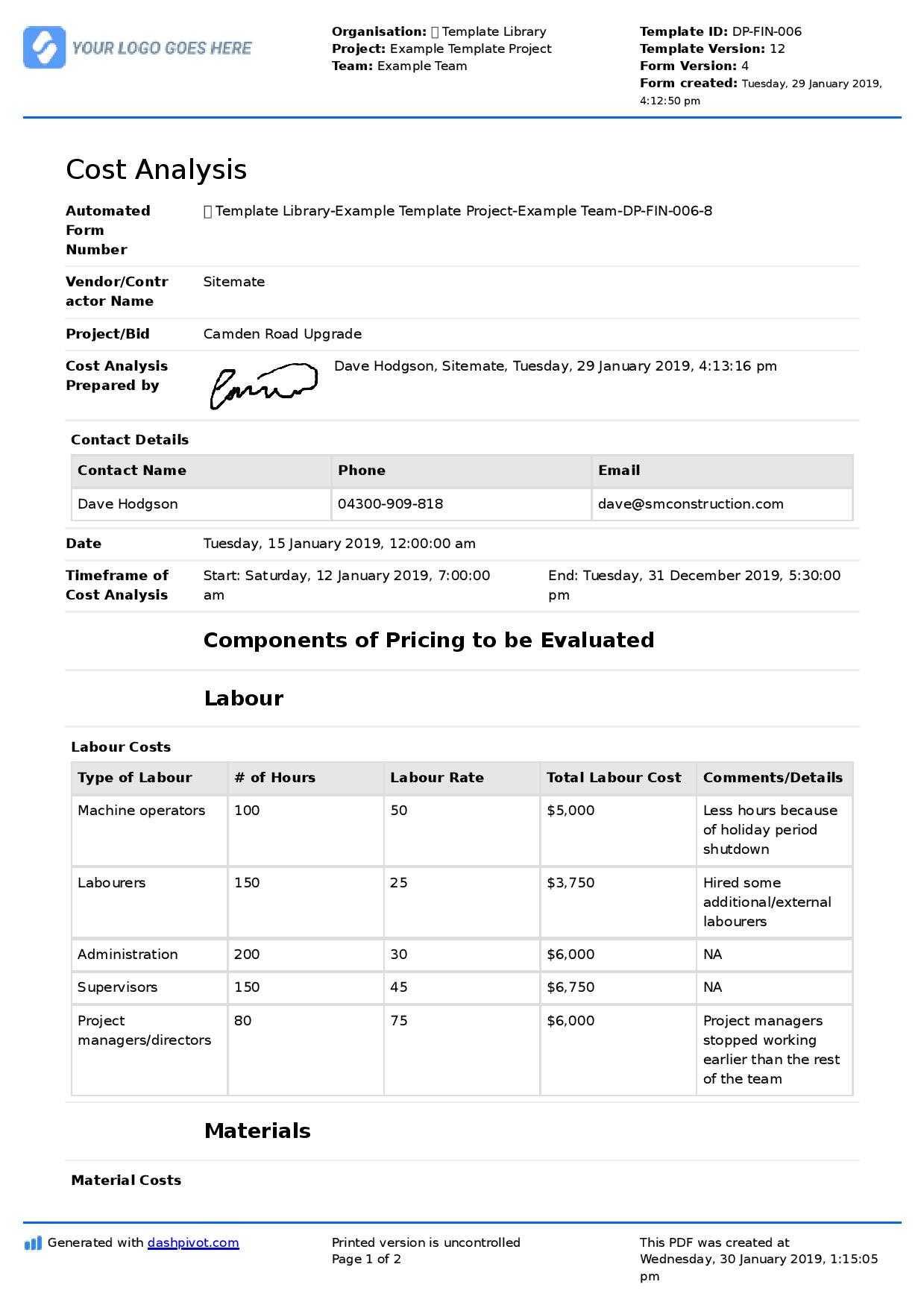 Cost Analysis In Construction: Everything You Need To Know With Construction Cost Report Template