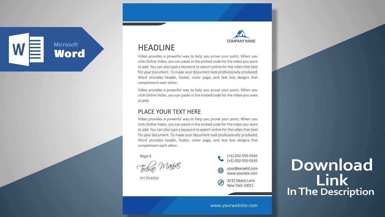 Create A Modern Professional Letterhead | Free Template | Ms Word  Letterhead Tutorial Version 2.0 With Headed Letter Template Word
