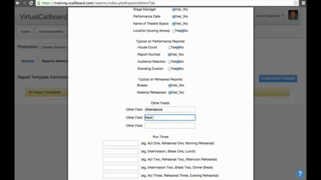 Create A Report Template Throughout Rehearsal Report Template