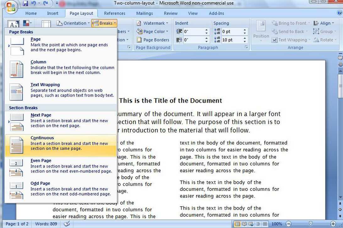 Create A Two Column Document Template In Microsoft Word – Cnet Regarding How To Insert Template In Word