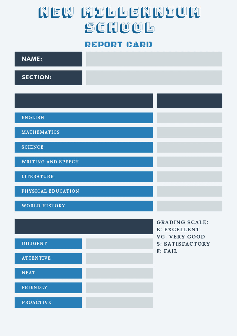 Create Homeschool Preschool Middle School High School Report Inside Homeschool Report Card Template Middle School