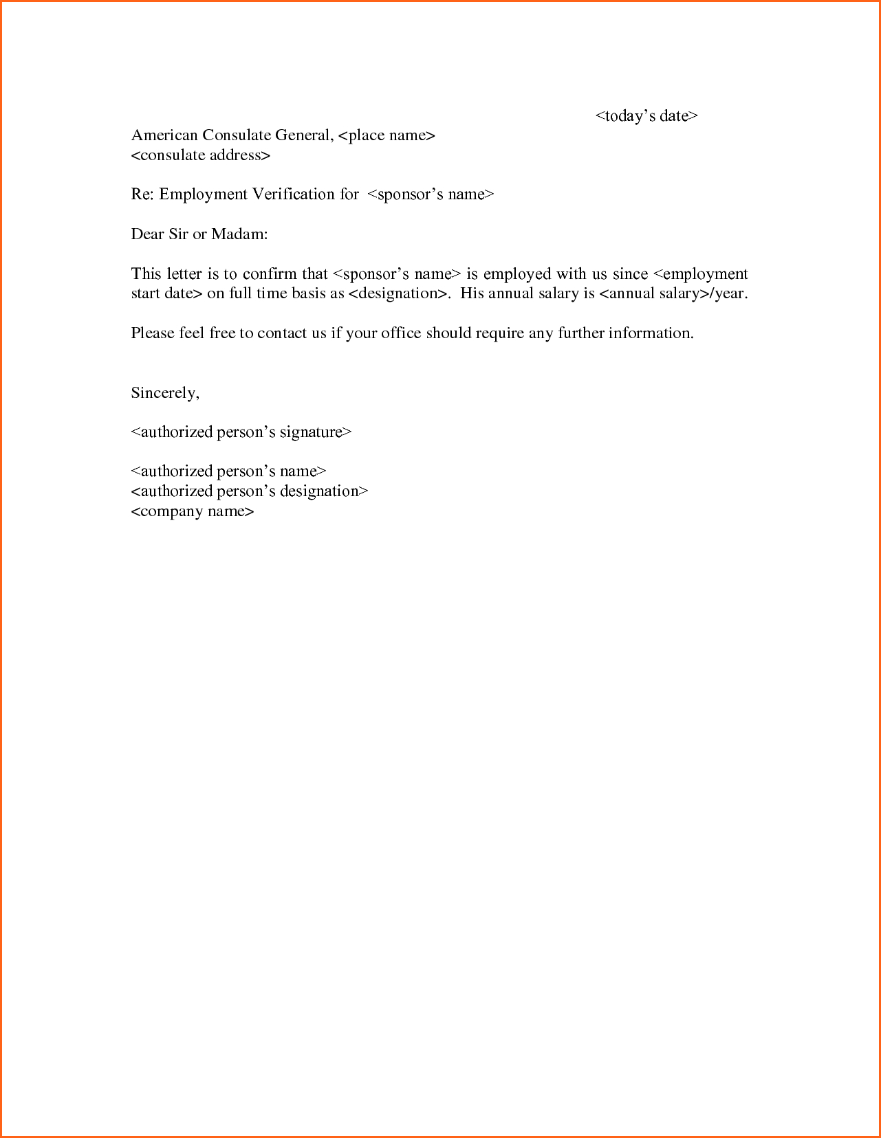 Creative Employment Verification Letter Example For Current Inside Employment Verification Letter Template Word