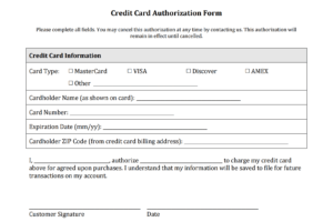 Credit Card On File Form Templates - Oflu.bntl inside Credit Card Authorization Form Template Word