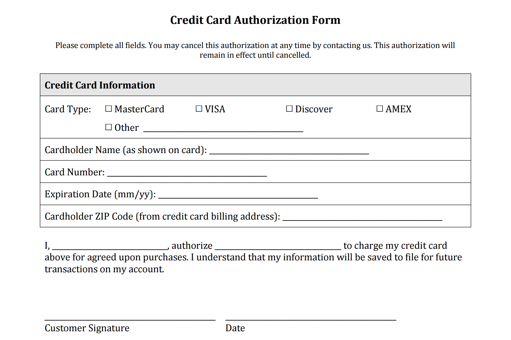 Credit Card On File Form Templates - Oflu.bntl Inside Credit Card Authorization Form Template Word