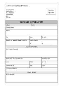 Customer Service Report Template – Excel Word Templates in Customer Contact Report Template