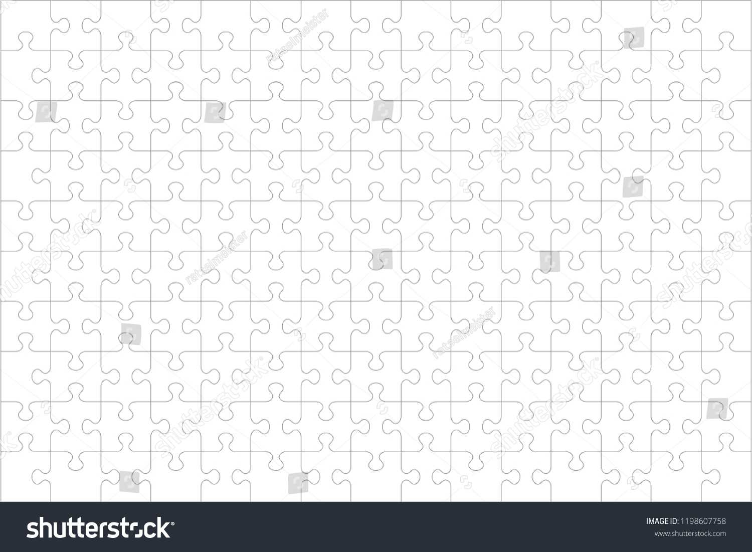 Стоковая Векторная Графика «Jigsaw Puzzle Blank Template Inside Blank Jigsaw Piece Template