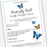Daddy Daughter Dance Flyer Butterfly Ball Themed Word And Pages Flier And  Ticket Template Set For Pta, Pto Throughout Dance Flyer Template Word