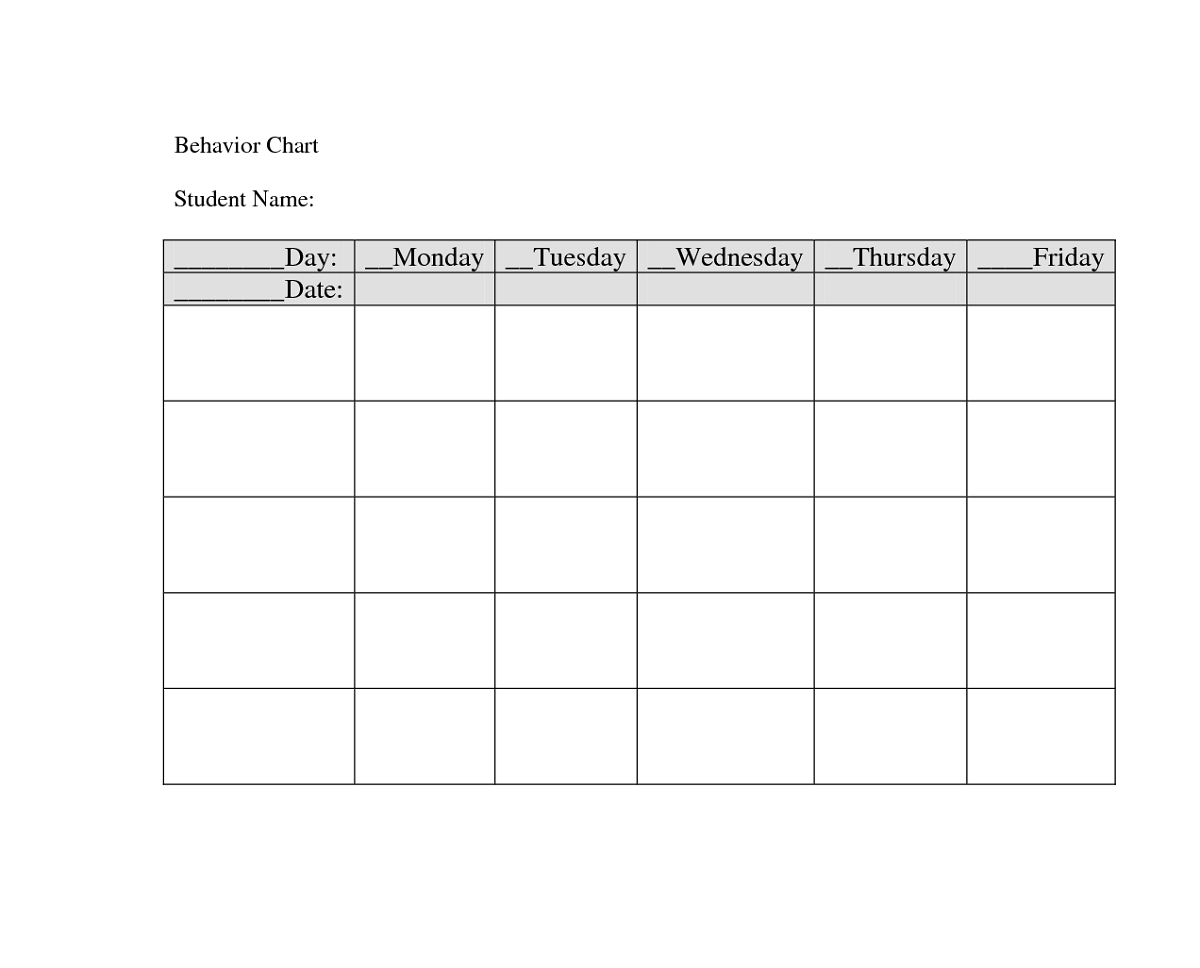 Daily Behavior Chart Printable Colorful | Loving Printable Intended For Daily Behavior Report Template