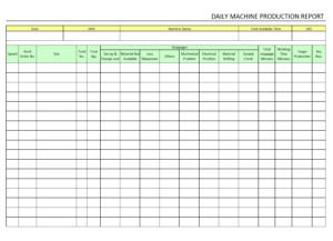 Daily Machine Production Report - regarding Machine Breakdown Report Template