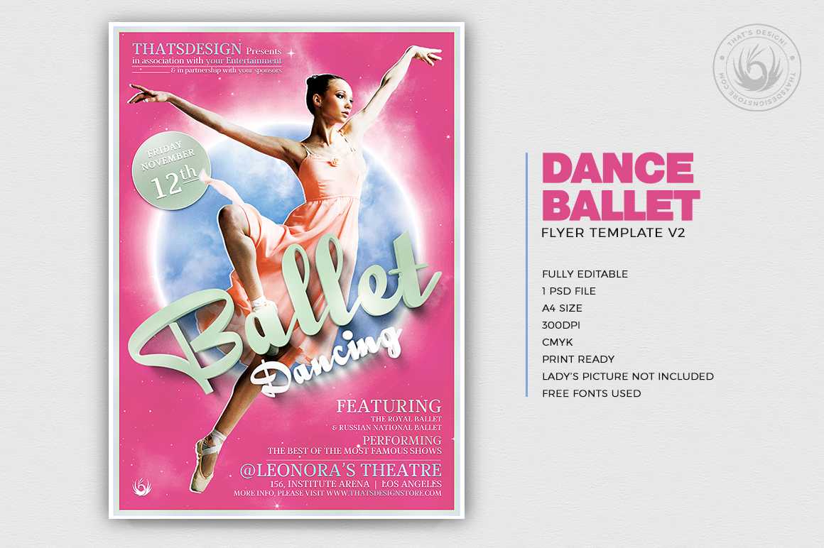 Dance Ballet Flyer Template V2 Regarding Dance Flyer Template Word