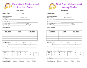 Daycare Infant Daily Report Template And Baby Log Forms inside Daycare Infant Daily Report Template