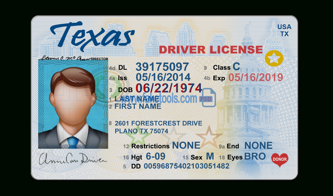 Dbdd8C Texas Drivers License Template Fake Id Free Largest In Blank Drivers License Template