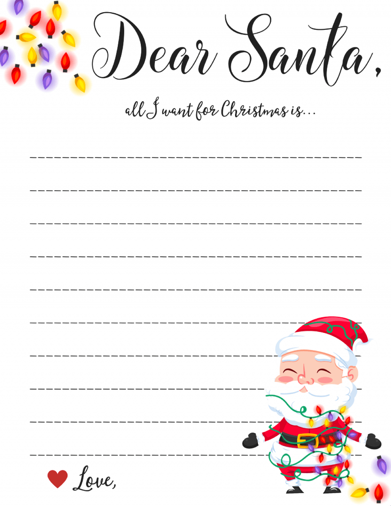 Dear Santa Letter: Free Printable Downloads – Within Blank Letter From Santa Template