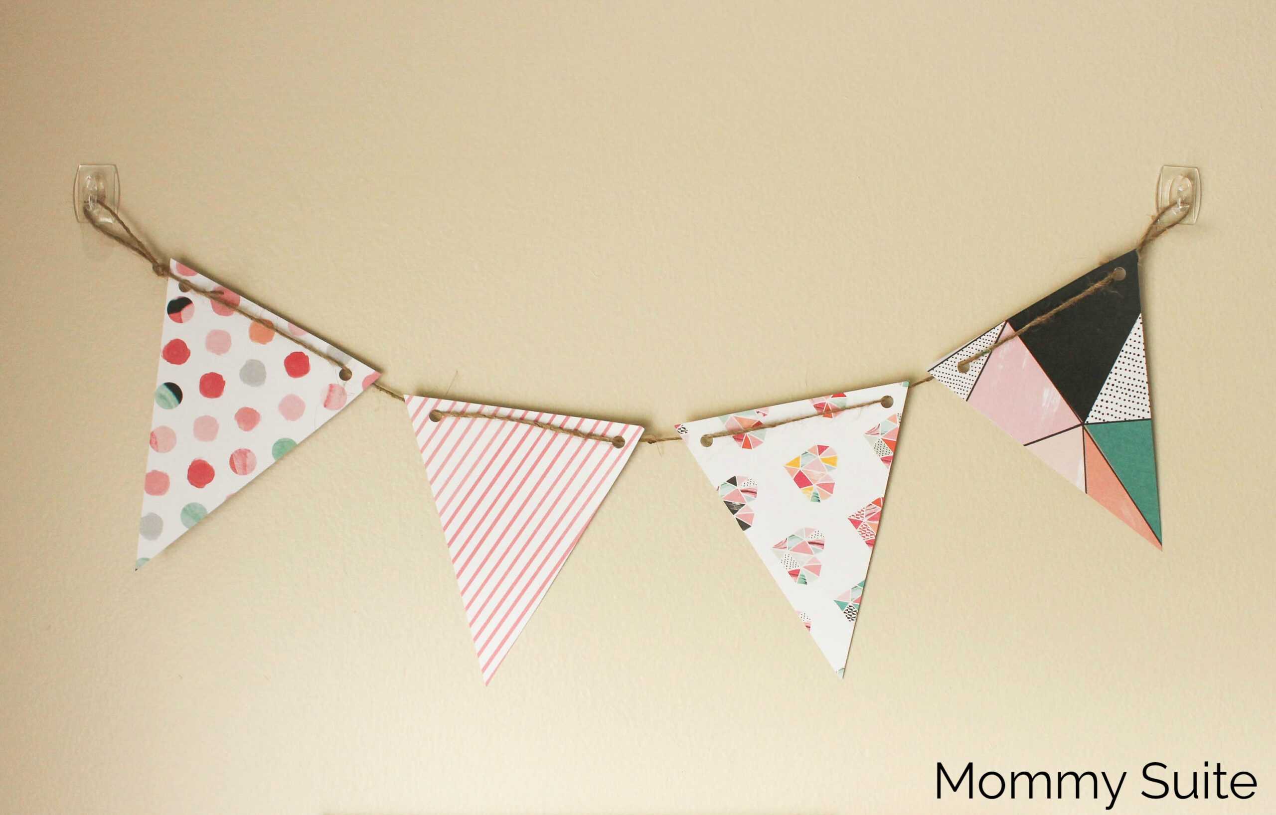 Diy Paper Pennant Banner (W/ Free Template) – Mommy Suite For Triangle Pennant Banner Template