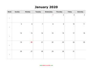 Download Blank Calendar 2020 (12 Pages, One Month Per Page within Blank One Month Calendar Template