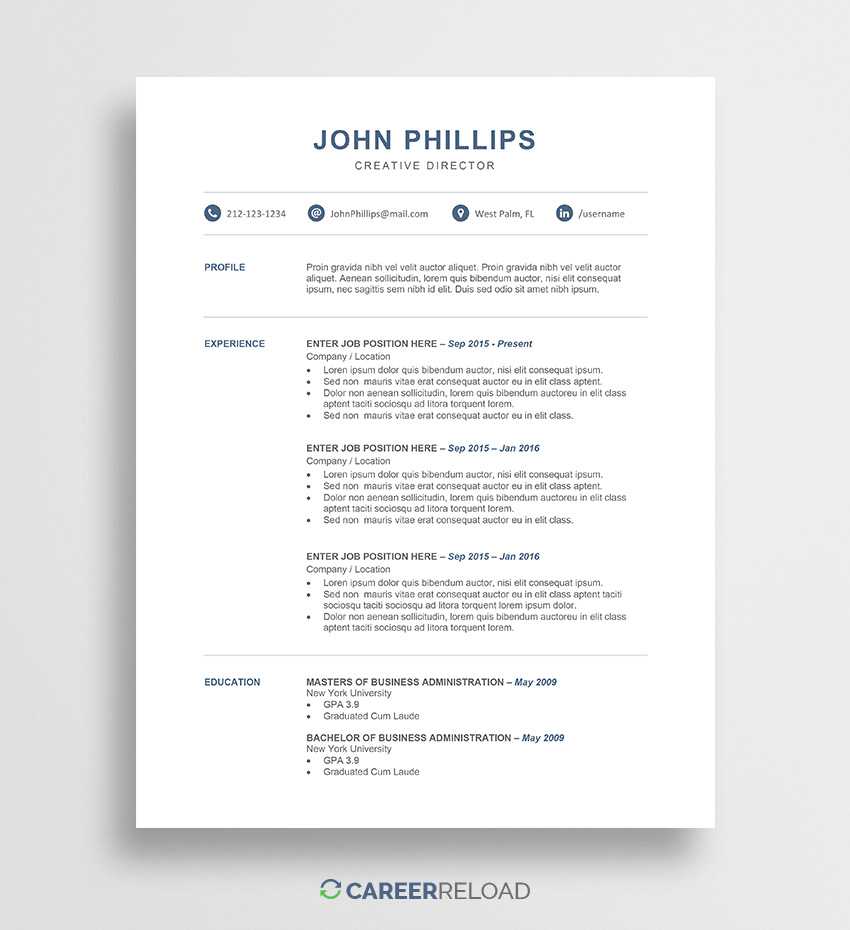 Download Free Resume Templates – Free Resources For Job Seekers With Regard To Free Downloadable Resume Templates For Word