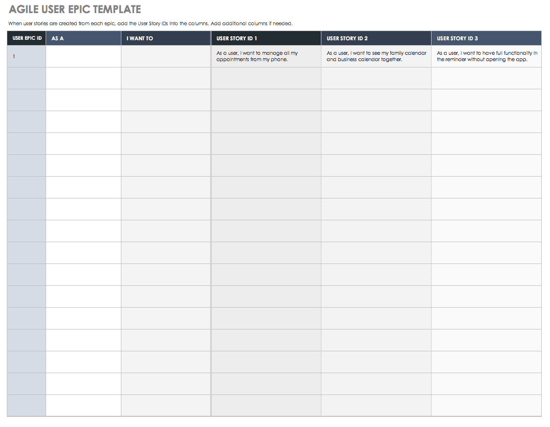 Download Free User Story Templates |Smartsheet Pertaining To User Story Word Template