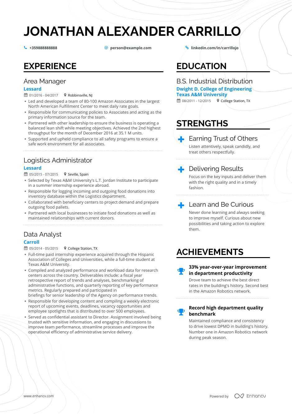 Download: Operations Manager Resume Example For 2020 | Enhancv Throughout Operations Manager Report Template