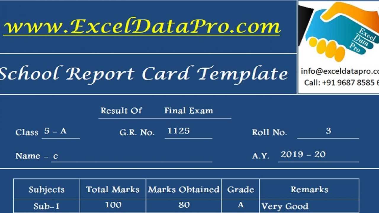 Download School Report Card And Mark Sheet Excel Template For School Report Template Free