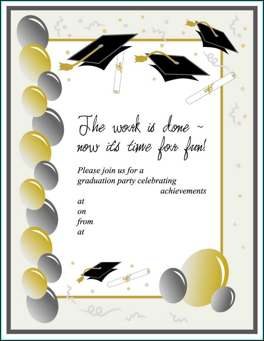 Downloadable Blank Invitation Templates – Template 1 For Graduation Invitation Templates Microsoft Word