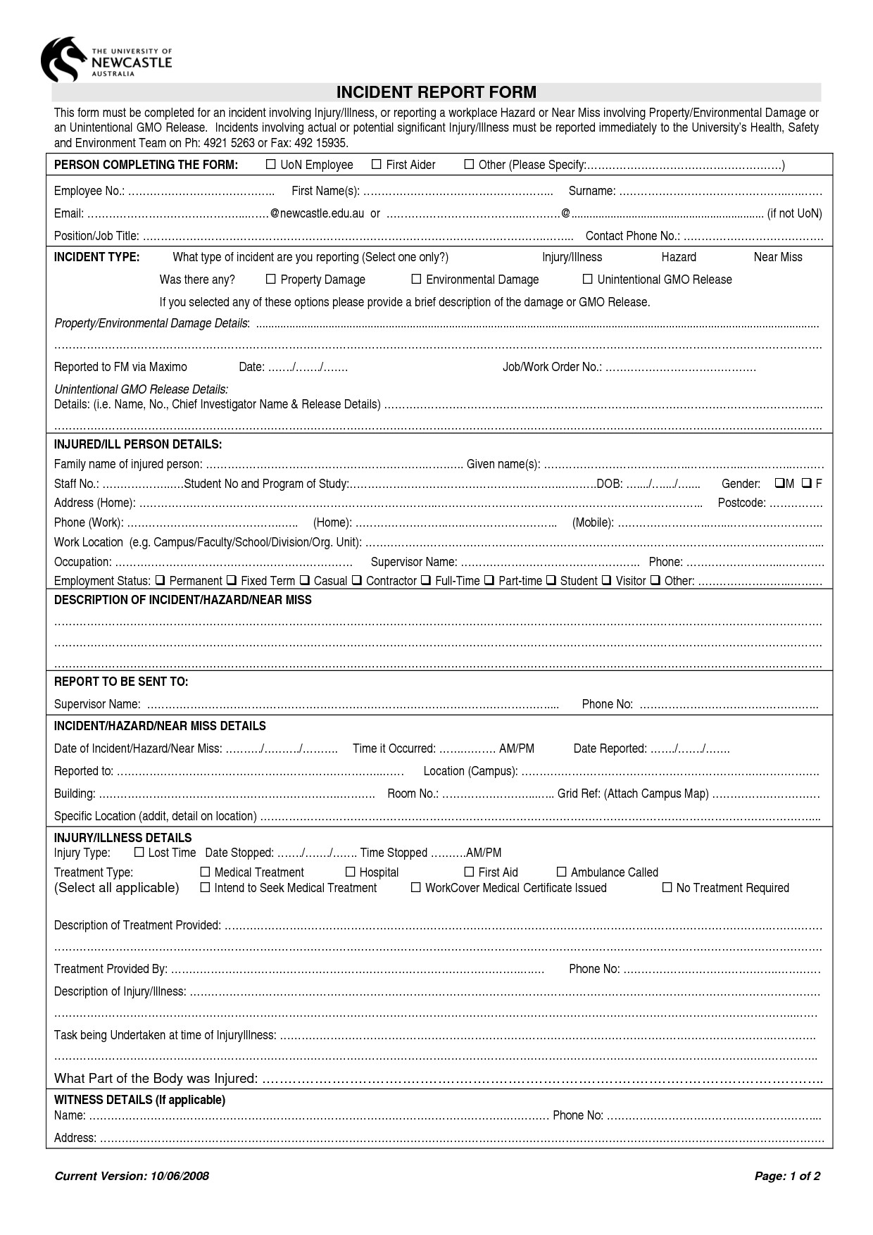 Downloadtablet Desktop Original Size Back To Employee With Incident Report Form Template Qld