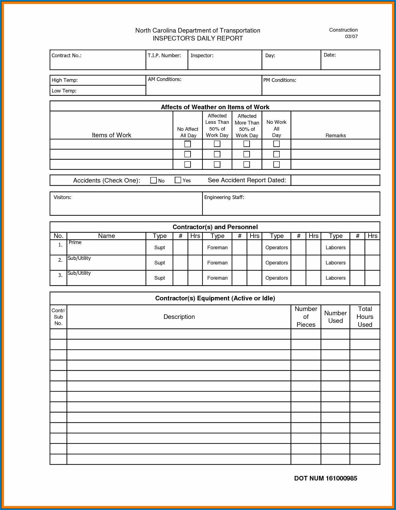 √ Free Editable Construction Daily Report Template Throughout Daily Reports Construction Templates