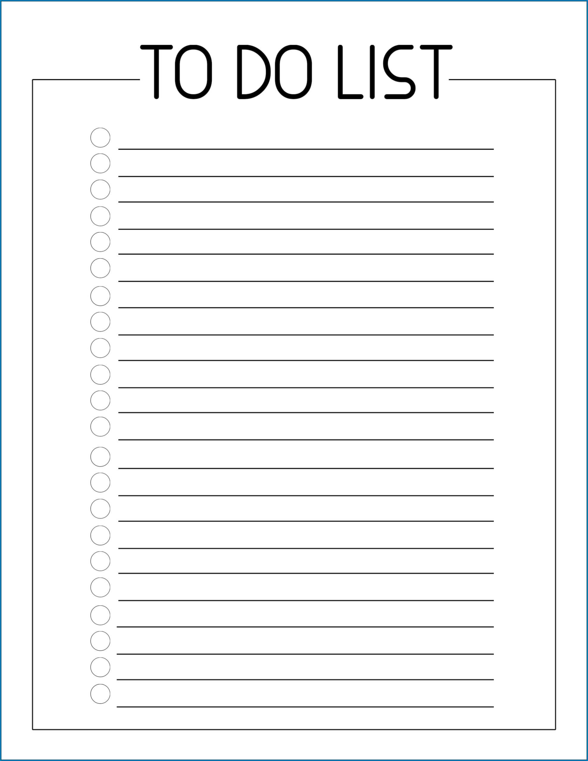 √ Free Printable To Do Checklist Template | Templateral For Blank To Do List Template