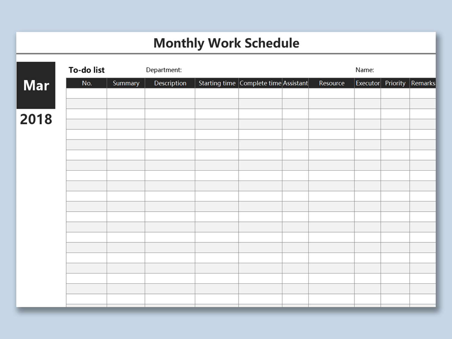 √ Free Printable Work Schedule Template | Templateral Intended For Blank Monthly Work Schedule Template