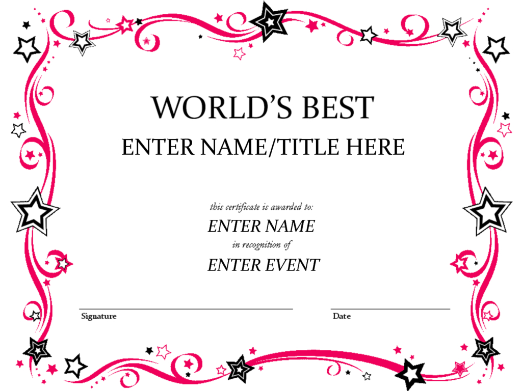 Easy To Use Award Certificate Template Word : V M D Inside Blank Award Certificate Templates Word