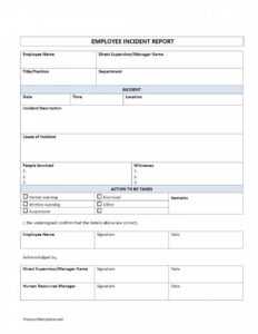 Editable Employee Incident Report Customer Incident Report in Customer Incident Report Form Template