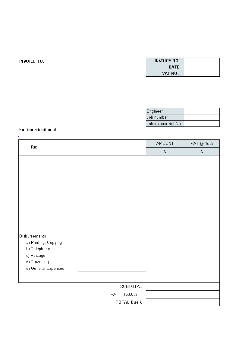 Effective And Easy To Use Blank Invoice Template Example Within Free Printable Invoice Template Microsoft Word