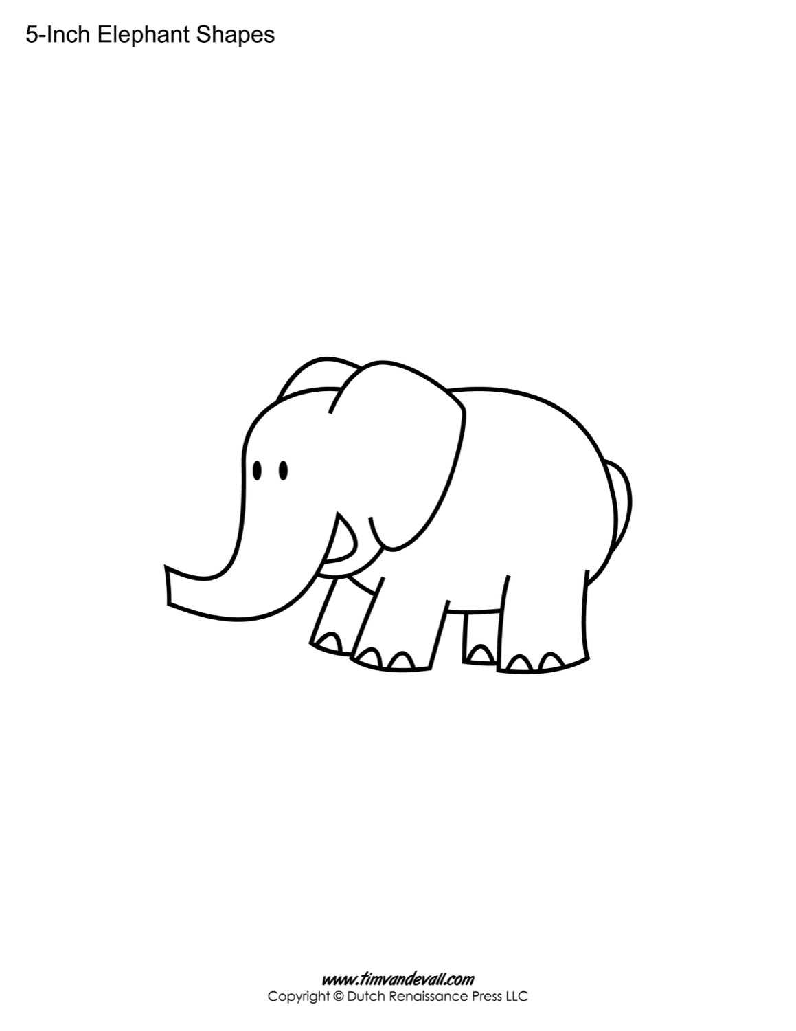 Elephant Shapes - Tim's Printables For Blank Elephant Template