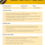 Employee Daily Activity Report Template For Daily Activity Report Template