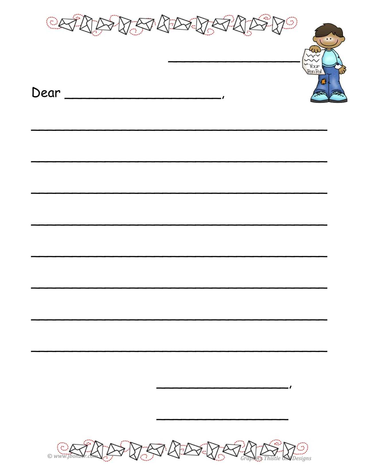 Empty Letter Template – Kerren In Blank Letter Writing Template For Kids