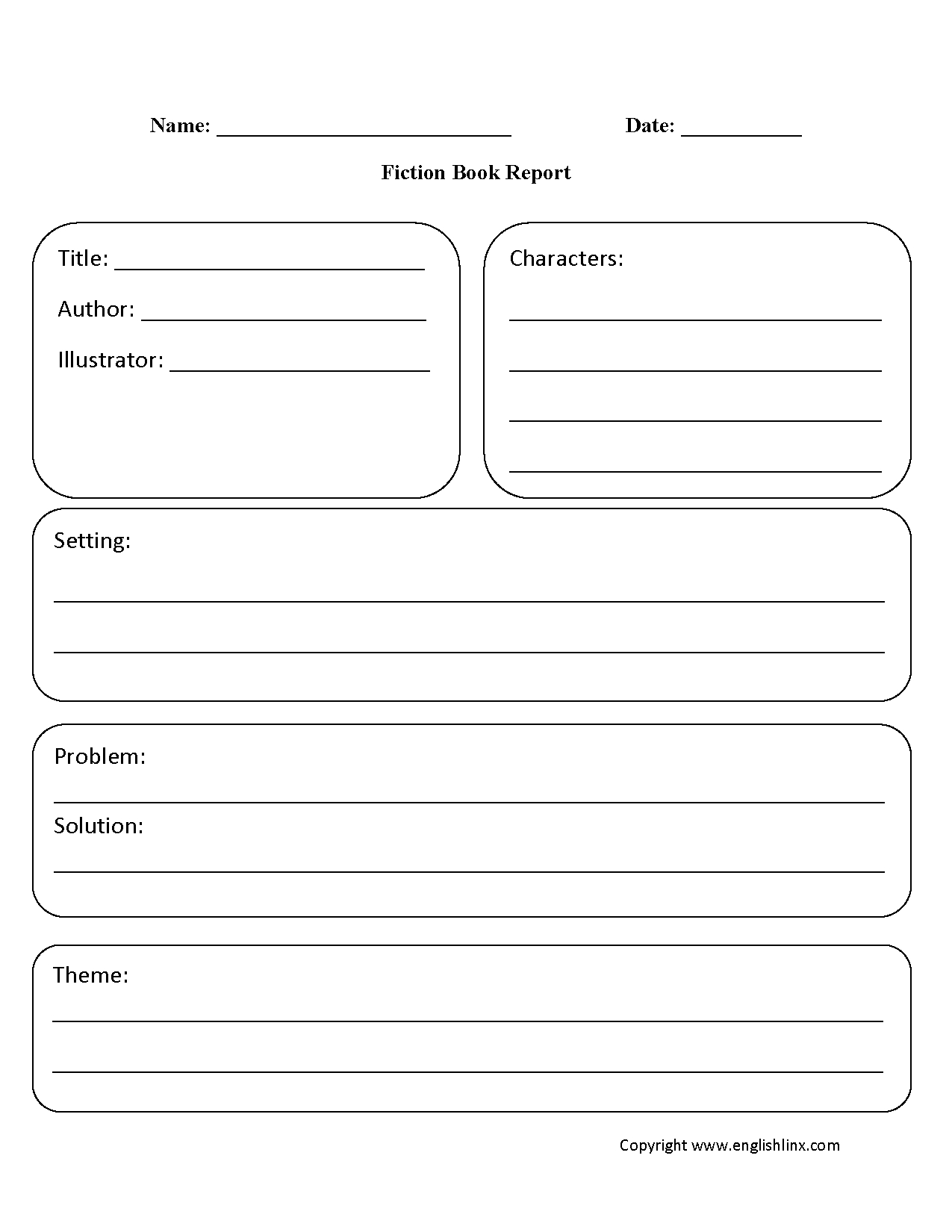 Englishlinx | Book Report Worksheets In 6Th Grade Book Report Template