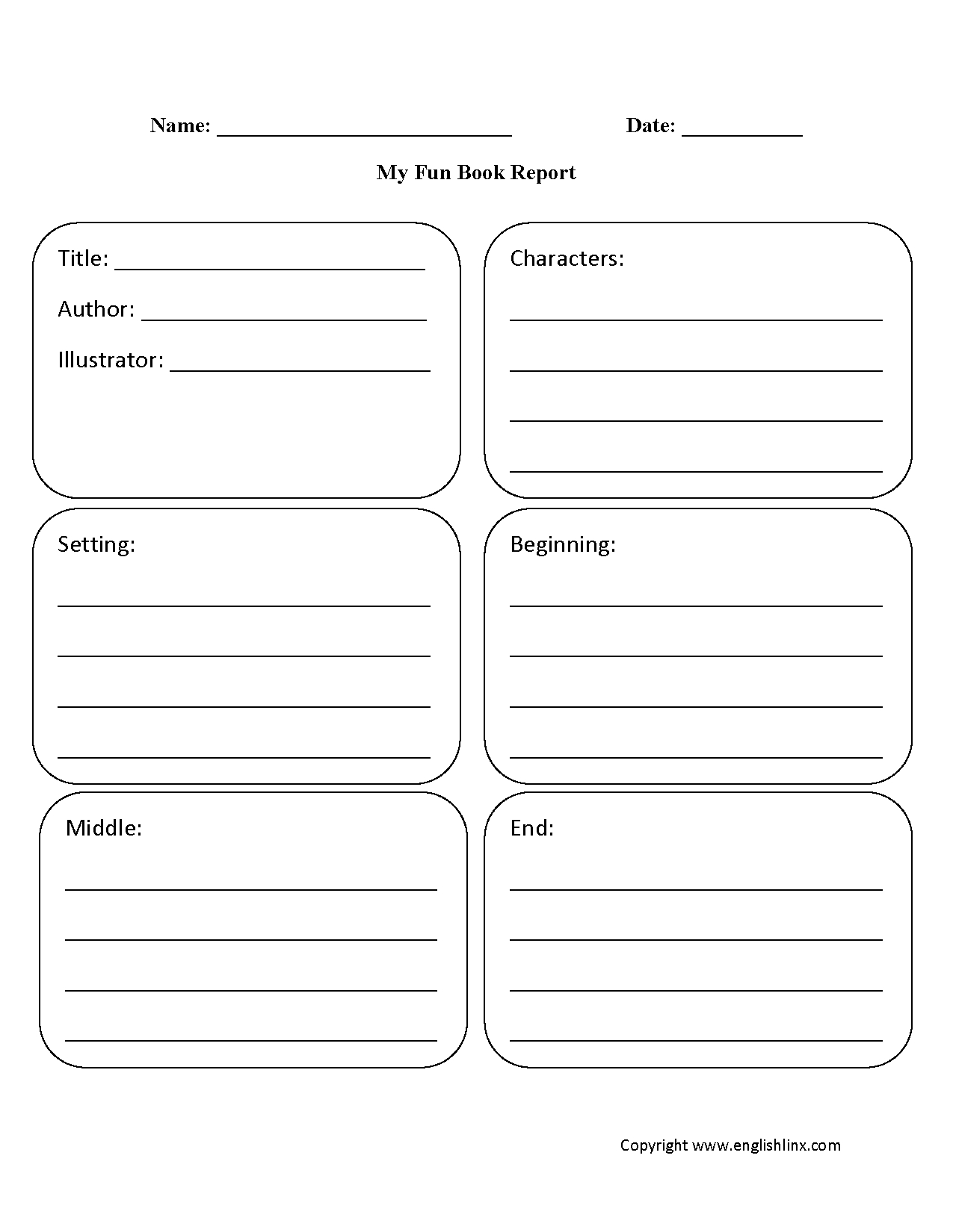 Englishlinx | Book Report Worksheets In Second Grade Book Report Template