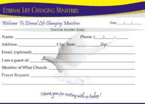 Eternal Life Visitor Card-B | Creative Kingdom Designs intended for Church Visitor Card Template Word