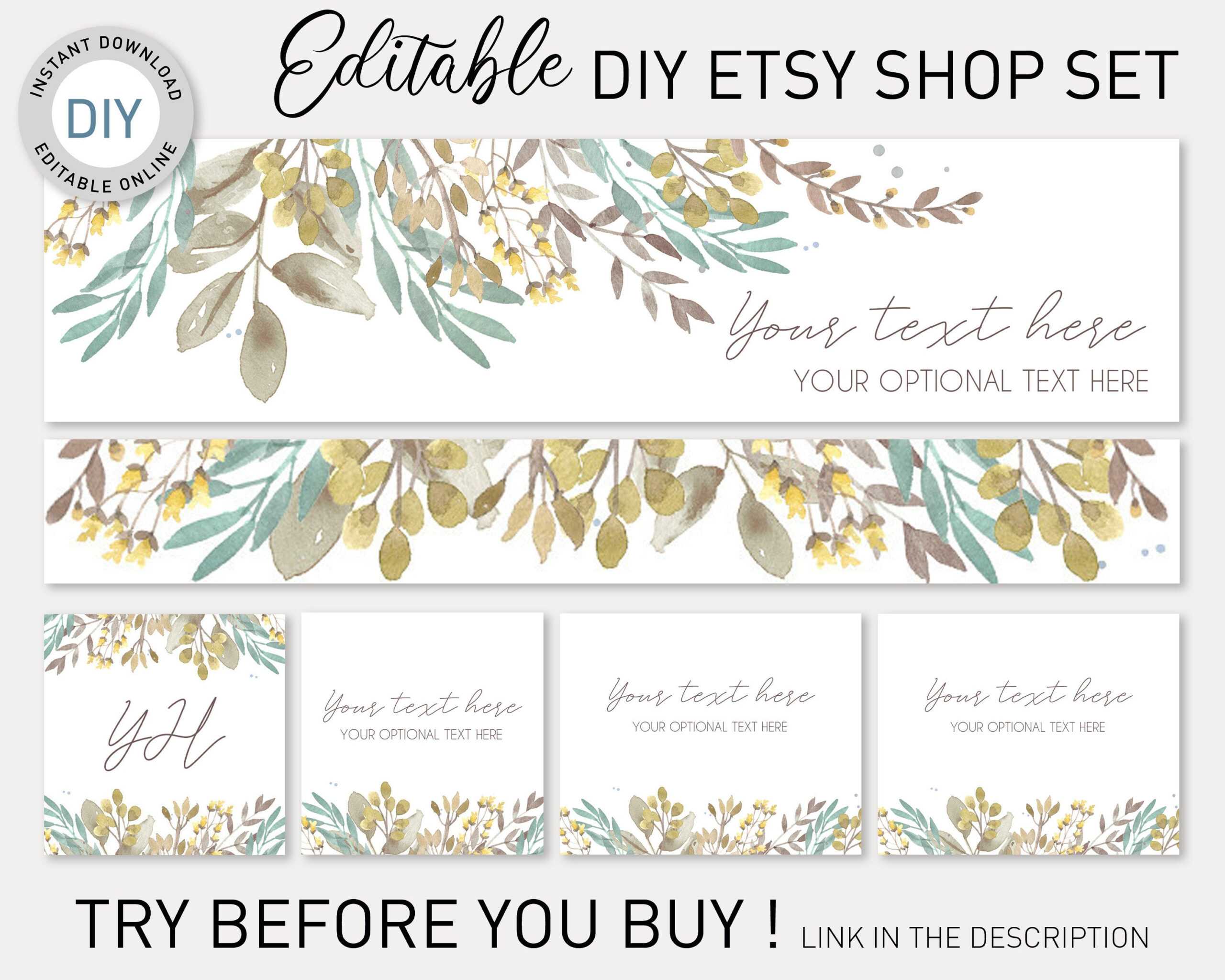Etsy Banner Diy Template, Etsy Branding Kit, Etsy Shop Graphics, Shop  Banner Template, Etsy Cover Image, Etsy Cover Photo,templett Etsy Shop Intended For Etsy Banner Template