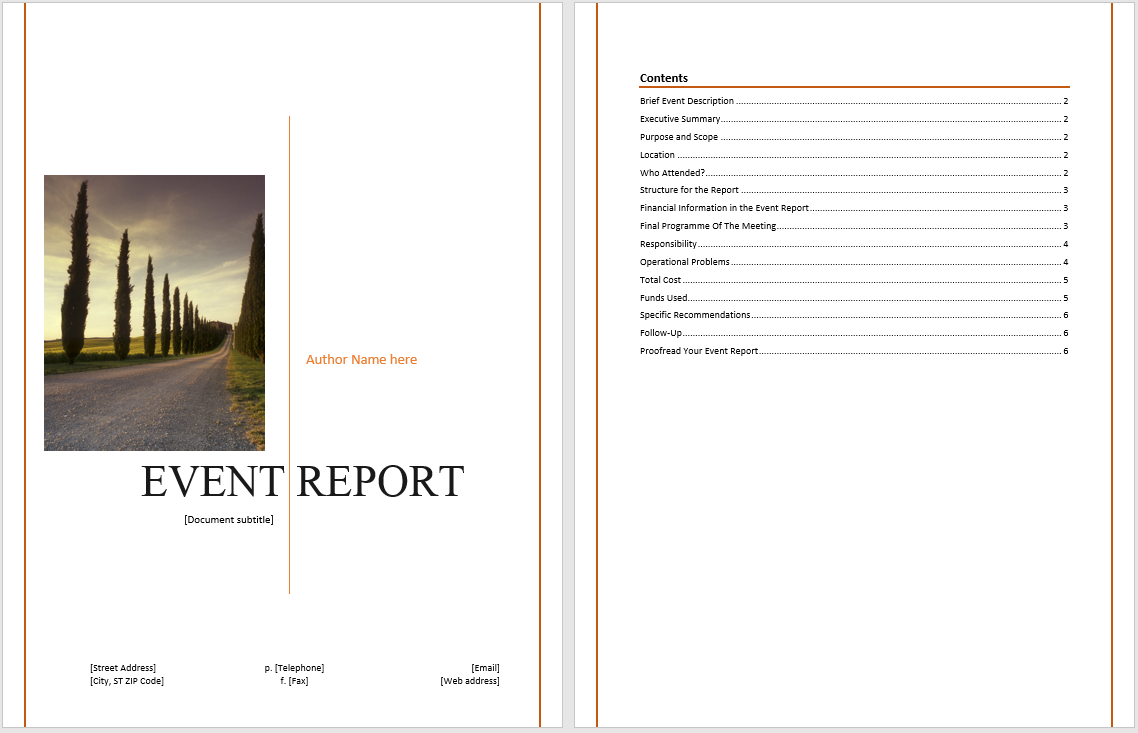 Event Report Template - Microsoft Word Templates For After Event Report Template