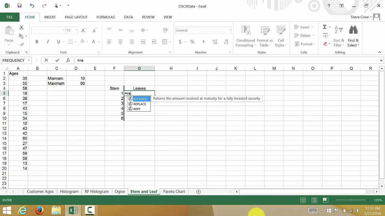 Excel Creating A Stem And Leaf Plot Inside Blank Stem And Leaf Plot Template