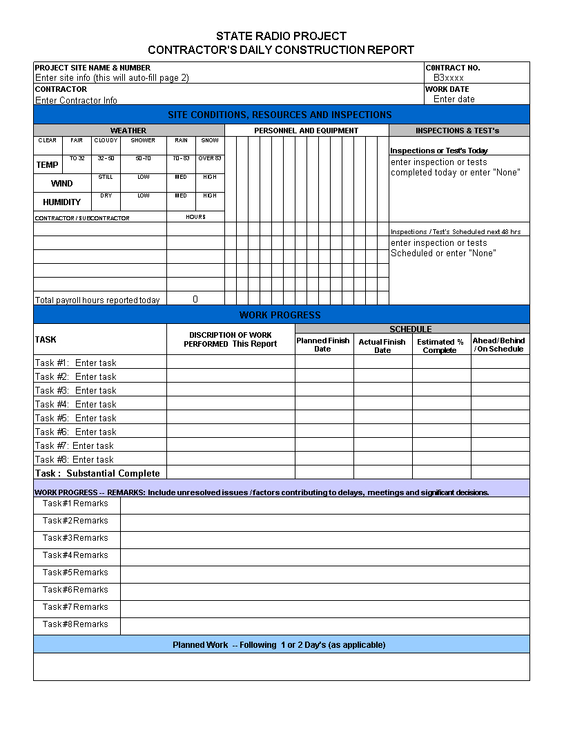 Excel Daily Report | Templates At Allbusinesstemplates For Daily Work Report Template