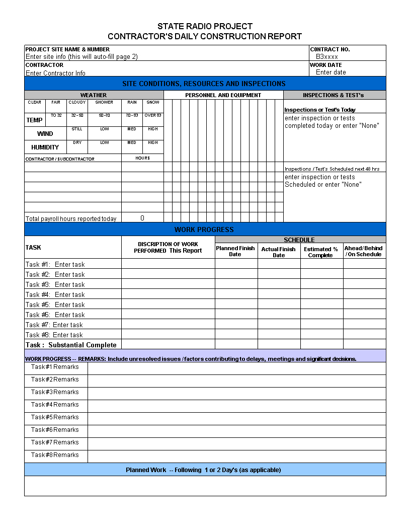 Excel Daily Report | Templates At Allbusinesstemplates Intended For Daily Reports Construction Templates