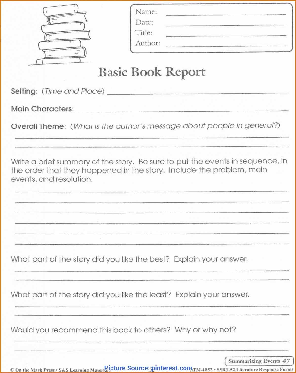 Excellent Book Review Lesson Plan 5Th Grade Related Post Pertaining To Story Report Template