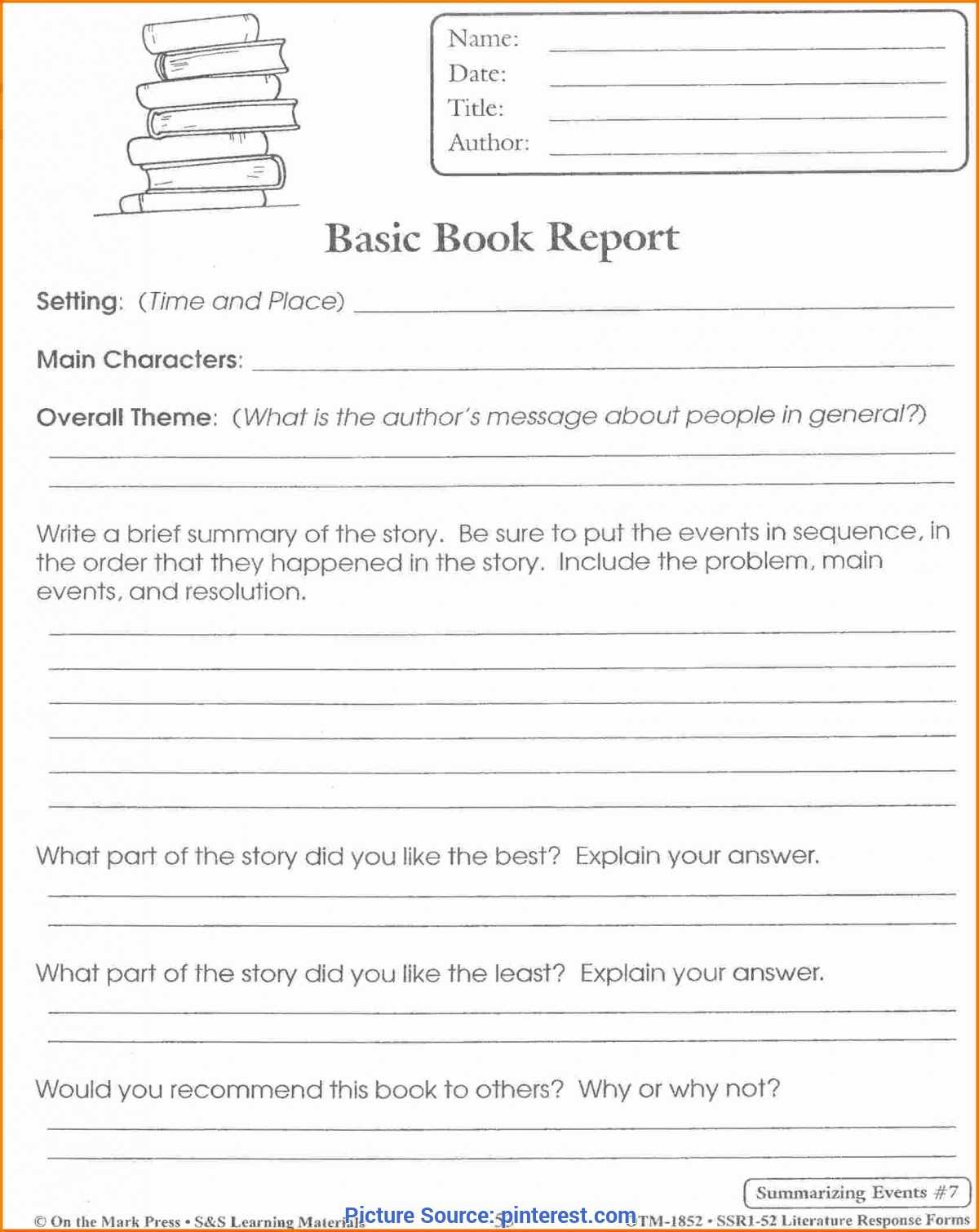 Excellent Book Review Lesson Plan 5Th Grade Related Post With Book Report Template Grade 1