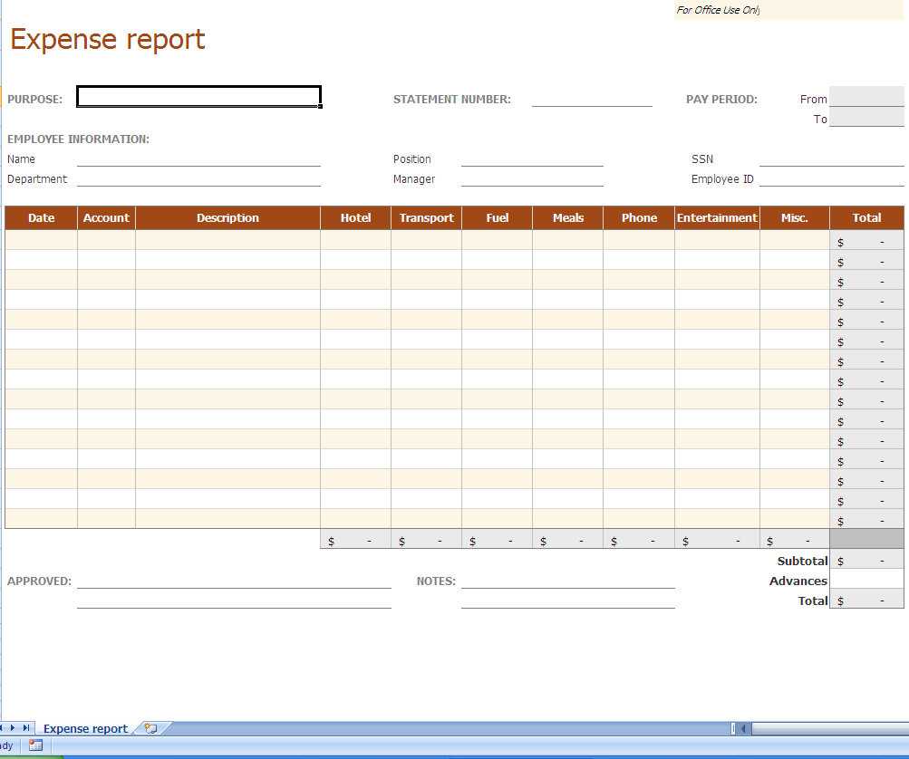 Expense Report Excel Template | Reporting Expenses Excel For Expense Report Spreadsheet Template